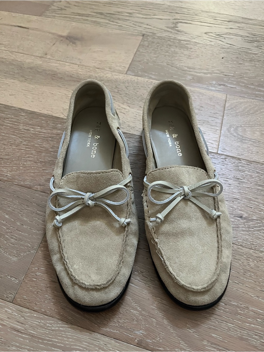 rag & bone Suede Loafers in Light Tan